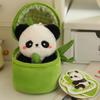 10cm Cute Bamboo Tube Panda Plush Kawaii Panda Stuffed Animal Plushie Super Soft Pendant Birthday Gift