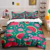 Flamingo & Watermelon Bedding Set Bedding Duvet Cover Set Duvet Cover Pillowcases  (1 * Duvet Cover 2 * Pillowcases, without duvet insert)