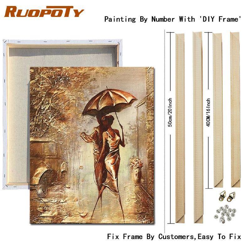 RUOPOTY Рамка «сделай сам», краска по номерам, любовник, рисунок на холсте, картина маслом по номерам, наборы фигурок, ручная роспись, уникальные подарки