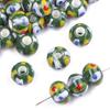 2Pcs Handmade Round Dot Ceramic Beads Charm Porcelain Loose Spacer Beads for DIY Jewelry Craft Making Accessories