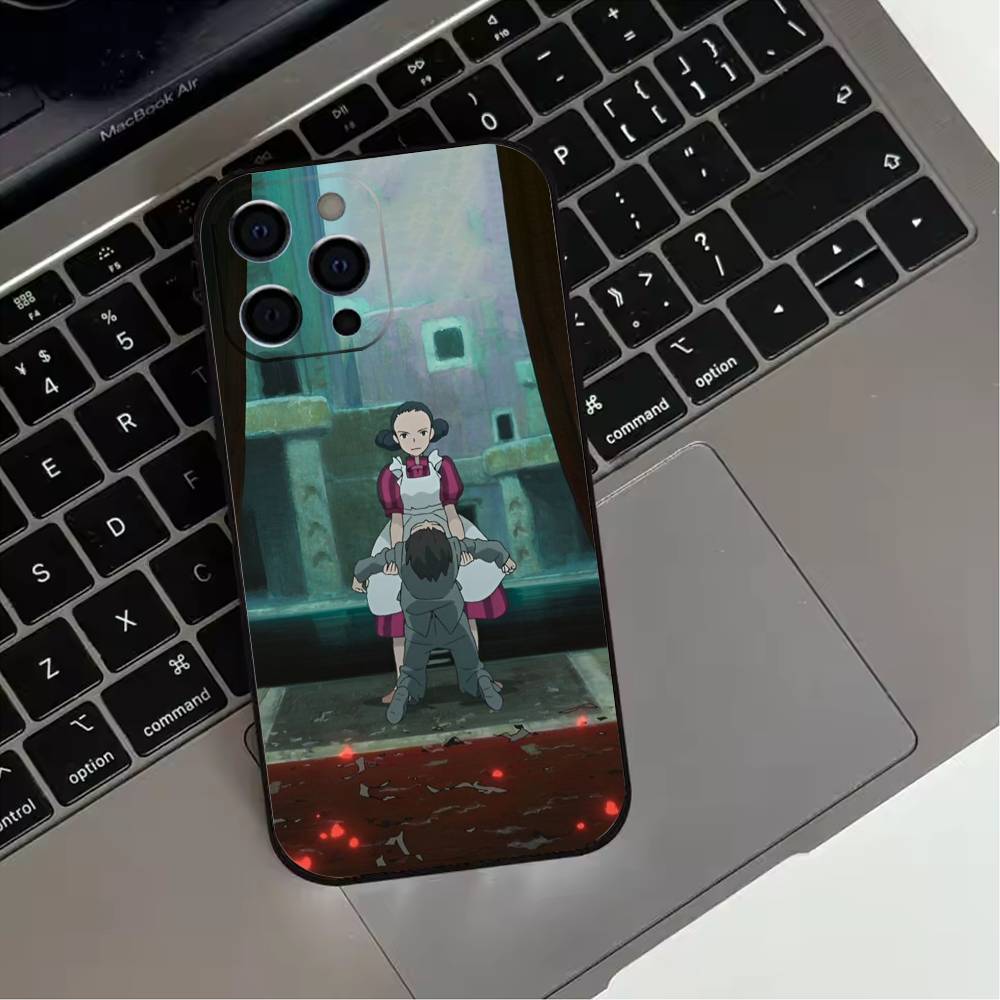 The Boy and the Heron Phone Case For iPhone 17,16,15,14,13,12,11 Plus,Pro Max,XS,Soft Silicone Black Cover