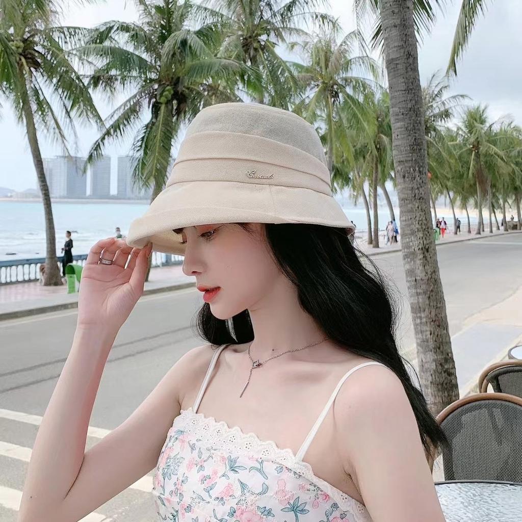 Fisherman's Hat Children's Summer Versatile Sun Hat Face Cover Cotton and Linen Sunscreen Hat Popular Spring and Summer Curled Sun Hat
