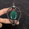 Tree Of Life Faceted Zambian Emerald Pendant Copper Wire Wrapped Pendant Handmade Moonstone Pendant Copper Jewelry For Gift Gemstone Pendant