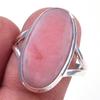 Кольцо из чистого серебра 925 пробы с натуральным розовым опалом ручной работы, размер 9 N8F06
