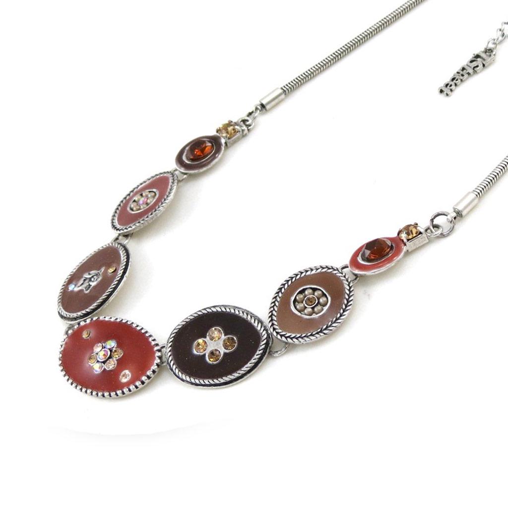 Les Trésors De Lily [C7690] - Mahogany 'Angelina' Designer Necklace