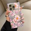 Clear Square Back Tube Case Protection For iPhone 15 Plus 14 Pro Max 13 12 11 16 ProMax Anti-Oxygen,Floral Running Pattern Casing