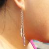 Vintage Feather Tassel Long Dangle Earrings for Women Fashion  Color Leaf Metal Drop Earrings Simple Statement Jewelry