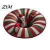 Washable Round Carpet Christmas Rug, 39" Imitation Cashmere Santa Snowflake Pattern, Rug Holiday Area for Home Living Room Bedroom Decor Non Slip