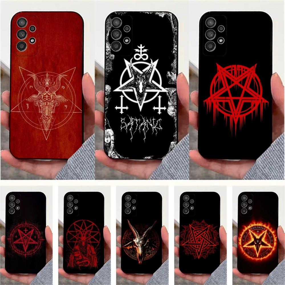 Сатанинская Адская Пентаграмма Чехол для Телефона Для Samsung S25,S24,S23,S22,S20,S21,S10,Ultra,Plus,Lite,FE,Мягкий Силикон Черный Чехол