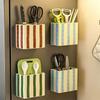 Striped Pattern Sundries Organizer Boxes Wall Mount Utensil Organizer  Home Decoration