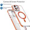 For iPhone 15 Pro Max Magnetic Case TPU Acrylic Clear Phone Back Cover with Lens Protector Kickstand