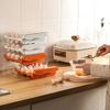 Egg Storage Box Double Layers Transparent Visible 32 Grids Large Capacity Food Grade Pull Out Drawer Type Stable Stackable Fridge Egg Container