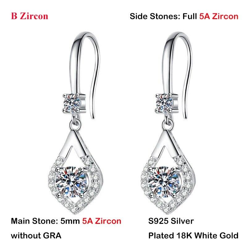 Модные серьги-капли с муассанитом и бриллиантами 0,5 карата, 5 мм, для женщин, свадебные ювелирные изделия, серьги S925 с посеребренным покрытием PT950