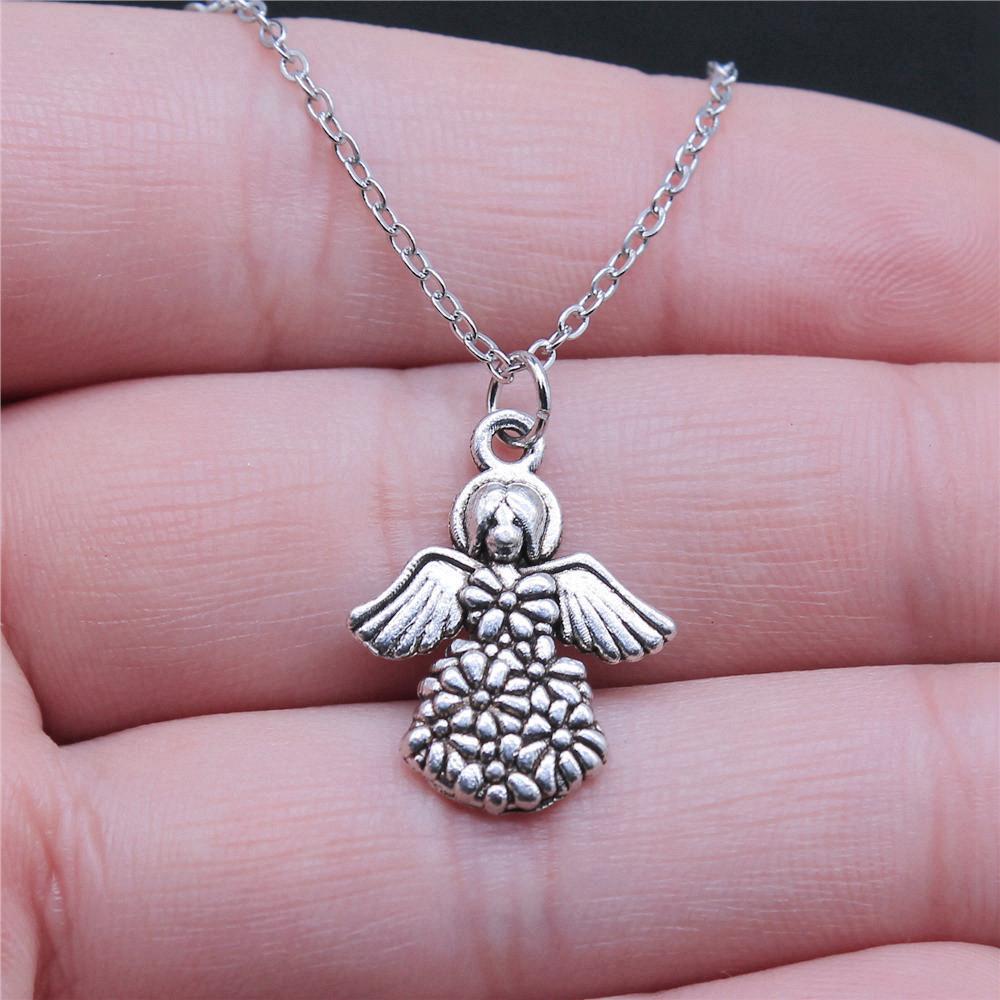 Ожерелье с крыльями ангела в форме персикового сердца, 40 см, короткая цепочка, украшения для девочек, День отца, кавайные материалы