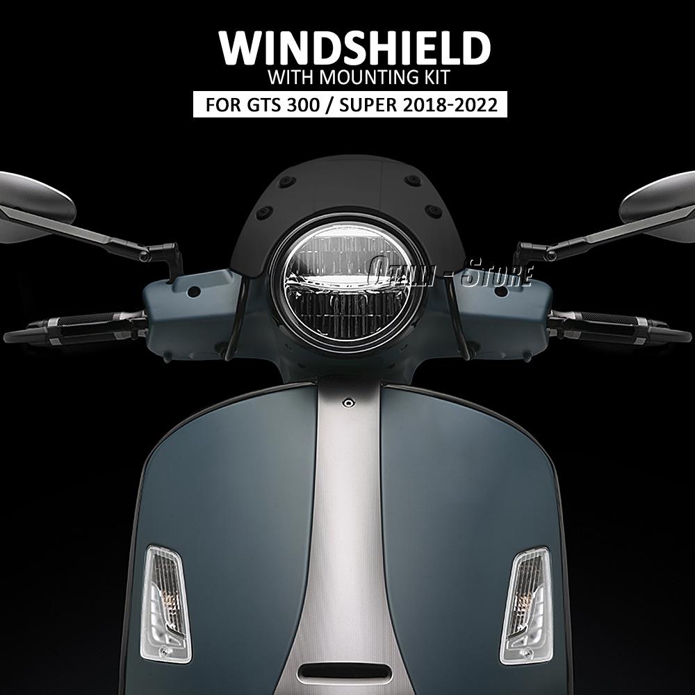GTS300 Motorcycle Accessories Flyscreen For Vespa GTS Super 2018-2022 Front Windshield GTS 300 GTS 125 GTS SUPER Windscreen