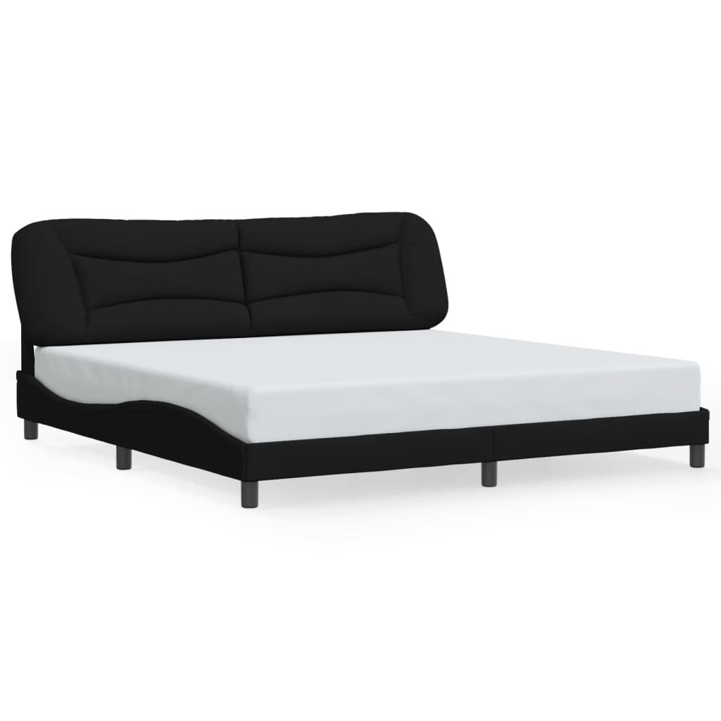 LED Bed Frame without Mattress Hvar Black 200x200 cm Fabric