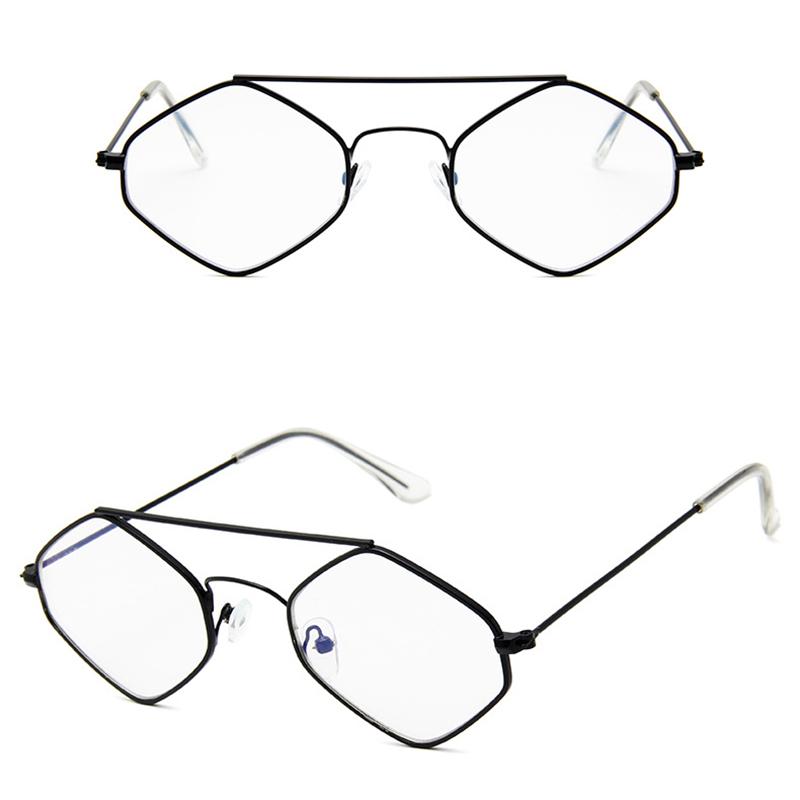 Очки с двойным лучом, модные океанские очки, полигональные унисекс-солнцезащитные очки, металлические, женские, мужские, дикие ретро-солнцезащитные очки с бриллиантами