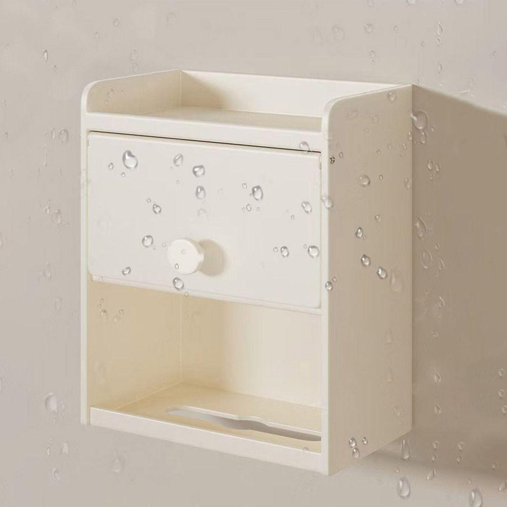 Wall Mounted Toilet Paper Holder Large Capacity Toilet Paper Container Draw Tissue Box Bathroom