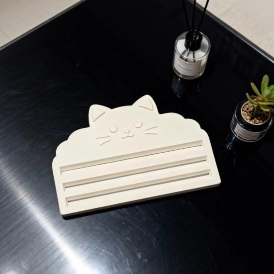 Выдавливатель для кошачьего корма 3 слота Скребок для палочек-лакомств для кошек Напечатанный на 3D-принтере Инструмент для кормления кошачьими снеками-полосками для пюре и жидких лакомств