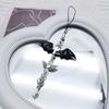 Black Punk Y2K Phone Pendant Chain Cool Girl Sweet Charm With Cross Butterfly Accessories For Phone Bag Lanyard Keychain