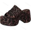 Fashion Leopard Print Designed Wedge Sandals for Women Summer 2025 New Outdoor Beach Thick Soled Fashion Sexy High-heeled Cool Slippers