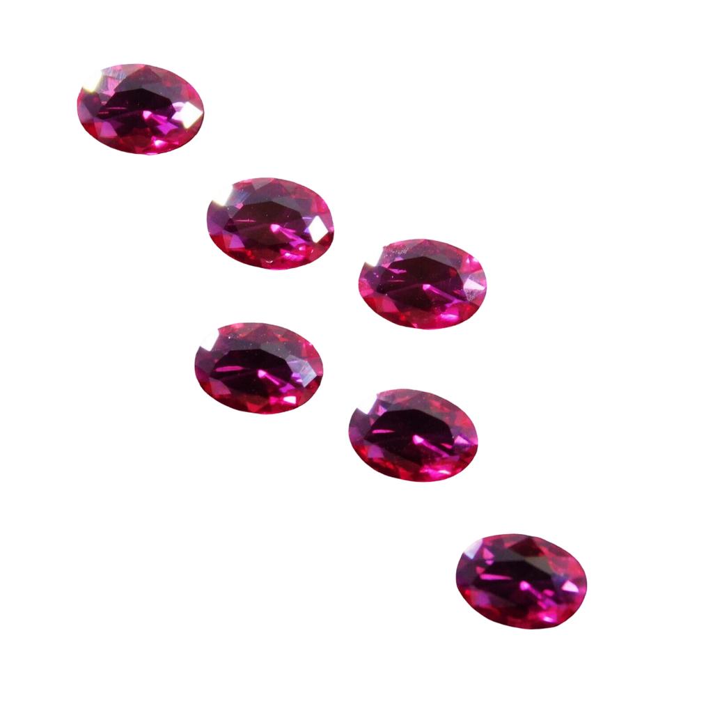 Natural Red Ruby Loose Gemstone Oval 7x5 mm 6 pcs Lot for Jewelry Making and Gem Collections