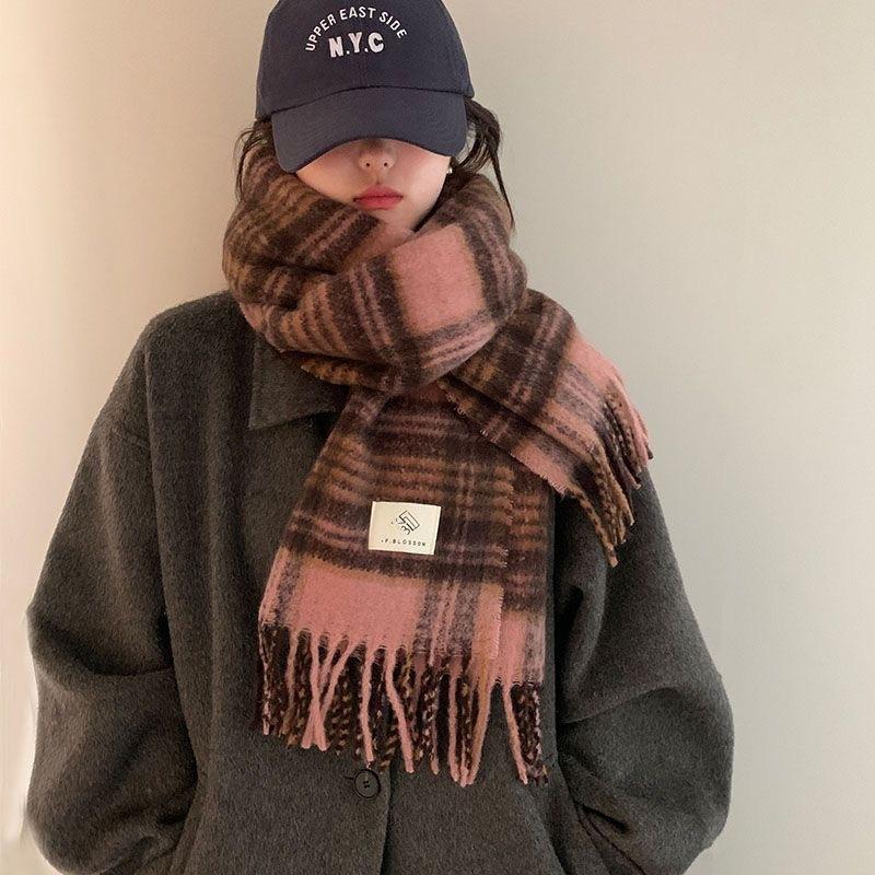 New Maillard High End Plaid Student Scarf Couple Shawl Retro Plaid Same Style Men's Scarf