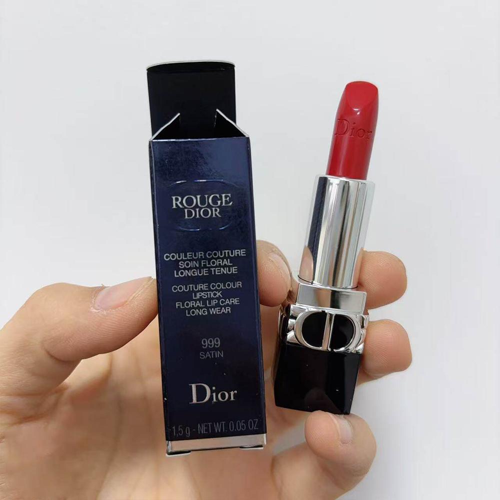 Dior Помада Rouge Dior 999 Сатиновый финиш 1,5 г Увлажняющая Классическая красная помада