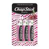 Бальзам для губ, 3 шт., Вишня: Классический бальзам для губ Chapstick (3 палочки) Защитный бальзам для губ с ароматом вишни, в тюбике, 0,15 унции каждый
