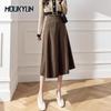Юбки шерстяные женские средней длины с высокой талией, юбки А-силуэта, шерстяные, с завышенной талией, юбка до середины голени, женские Faldas