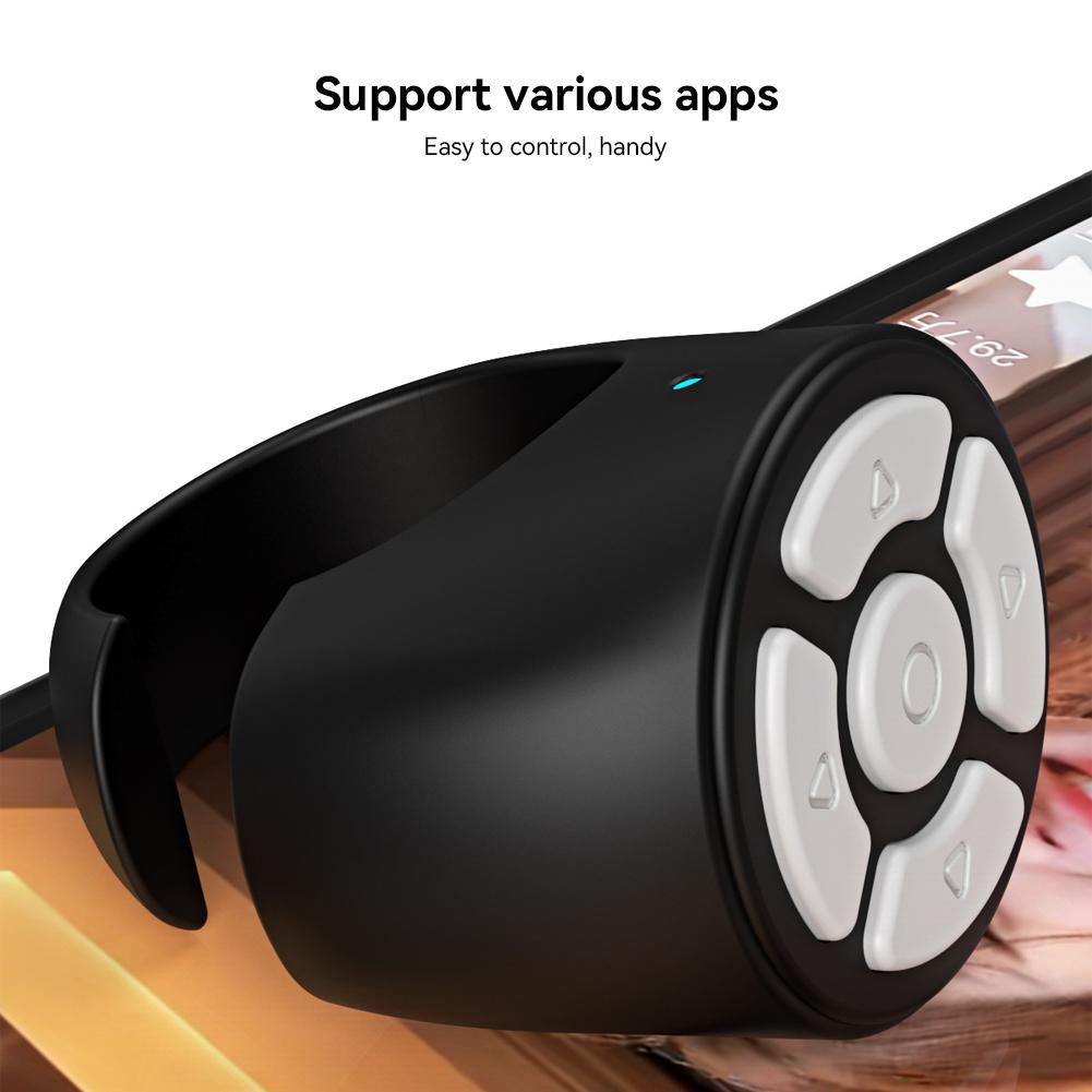 Портативный пульт дистанционного управления Blutooth, прокручиваемый пальцем, пульт дистанционного управления для мобильного телефона, пульт дистанционного управления видео, селфи-палка, автоматическая страница, контроллер камеры с кончиком пальца