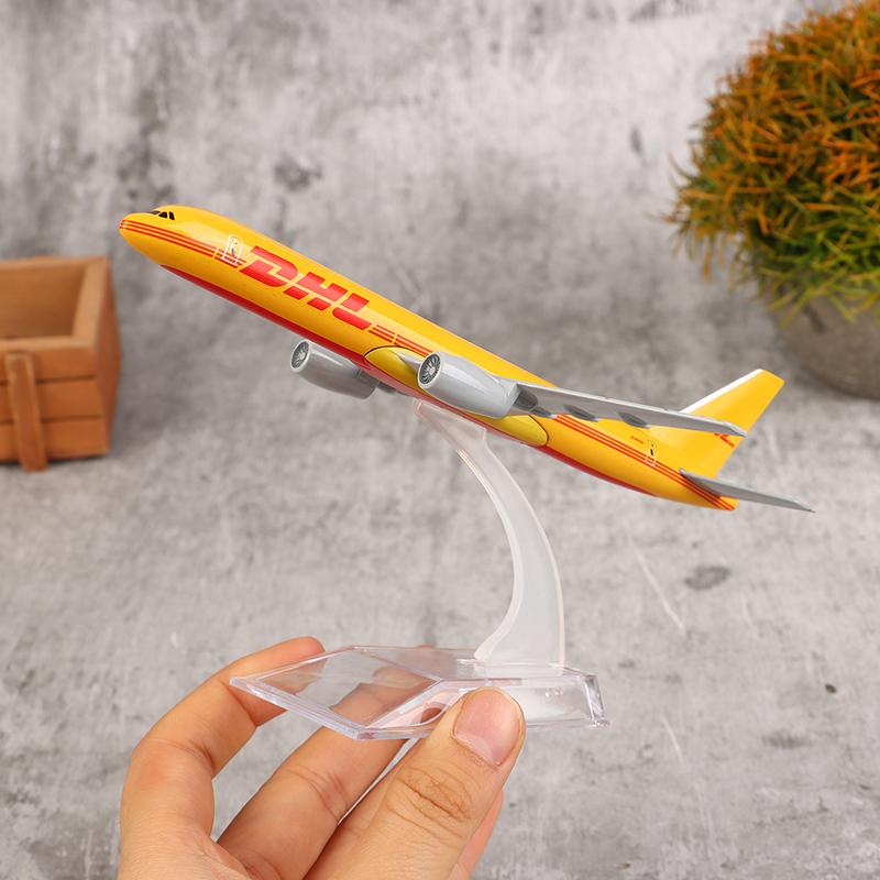 Масштаб 16 см 1:400 Металлическая Модель Самолета Dhl Сплав Модель Самолета Желтая Грузовая Машина Литая Авиация Коллекционные