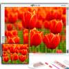 5D DIY Diamond Painting Cross Stitch Flowers Tulips Diamond Embroidery Mosaic Wall Art Home Decoration