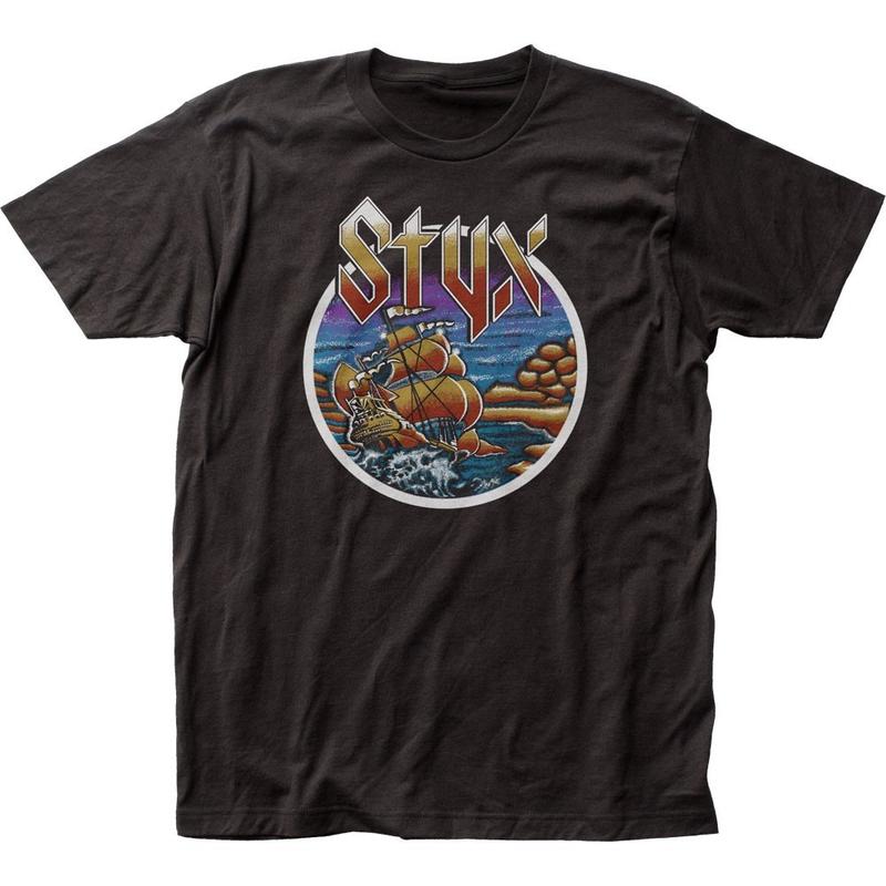 Styx Come Sail Away Unisex T-shirt Music Classic Concert Rock Band Tee New Black Graphic Tee