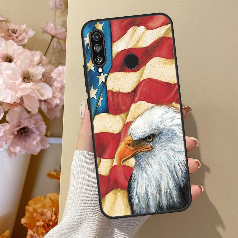 Американский флаг США Орел Для Huawei Nova 10 SE 9 3i 7i 8i 11i 12i Y73 Y90 Y70 Y72 Y61 Y91 P60 Pro P40 P30 Lite Чехол