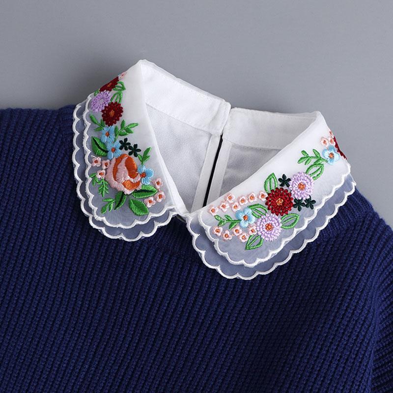 Fashion White Fake Collar Women Detachable Collars Black Woman False Collar Lace Removable Half Shirts Tie Top Collars Decor