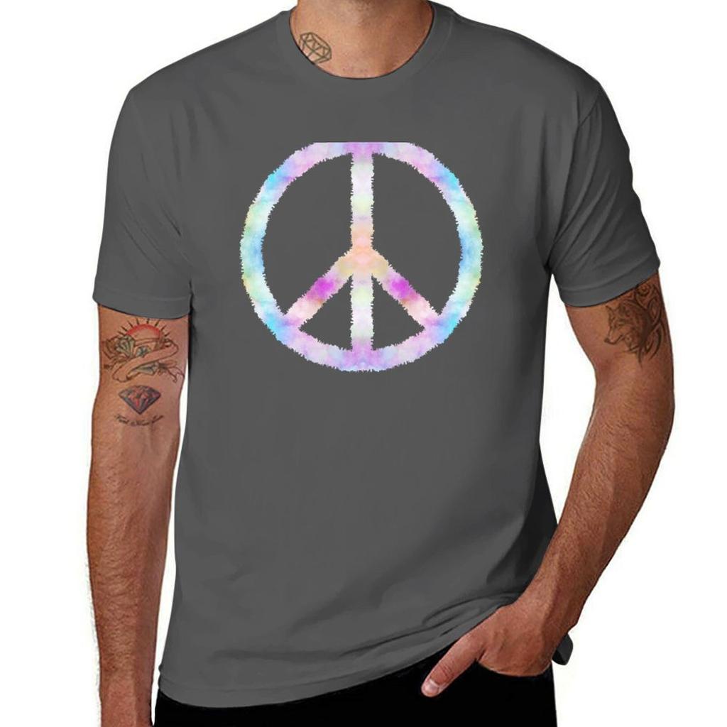 Peace Sign Beach Flowers Pattern Tshirt Daily Wear Print Tshirt