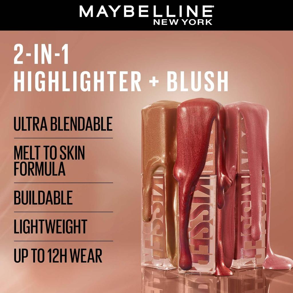 Maybelline Хайлайтер-румяна New York Sunkisser 4,7 г Оттенок Electric Bronze Стойкое сияние Жидкий макияж для лица