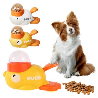 1/2 шт. Кормушка для питомца в форме утки, медленная кормушка, игрушка-пазл, пищевой, моющийся, диспенсер для лакомств с видимым окном, интерактивная медленная кормушка