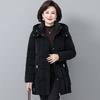 Women's Winter Thickened Jackets Down Cotton Parkas Hooded Quilted Long Pockets Coat Middle Aged Female Overcoat