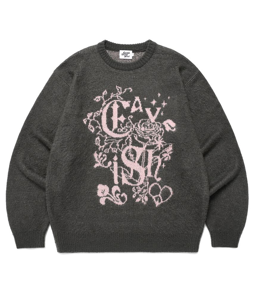 CAVISH Ivy Brushed Knit Sweater Charcoal(Cv2Efuk602A)