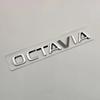 AAABU1 Car  Chrome Black Logo Octavia Emblem Letters Car Rear Trunk Sticker For Skoda Octavia 1 2 3 4 MK3 MK4 MK5 RS VRS Accessories