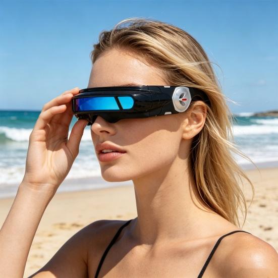 Futuristic Cyberpunk Sunglasses, UV400 Protection Sunglasses, Irregular Shape Punk Shades for Beach Party Outdoor Sports
