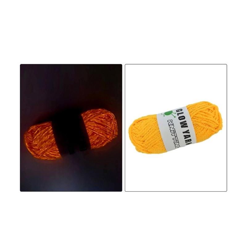 2 рулона пряжи Glow in The Dark полиэстеровая пряжа 55 ярдов в рулоне пряжа для вязания крючком X3UC
