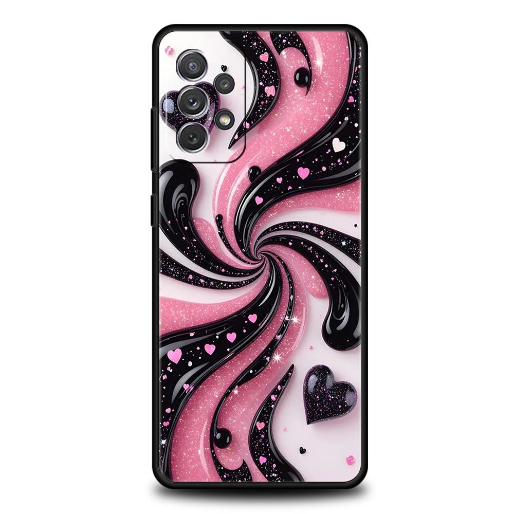 Colored Love Heart Printed Phone Case for Samsung Galaxy A55 A35 A17 A07 A15 A13 A25 A51 A71 A72 A73 A32 A52 A52S A41 Soft TPU