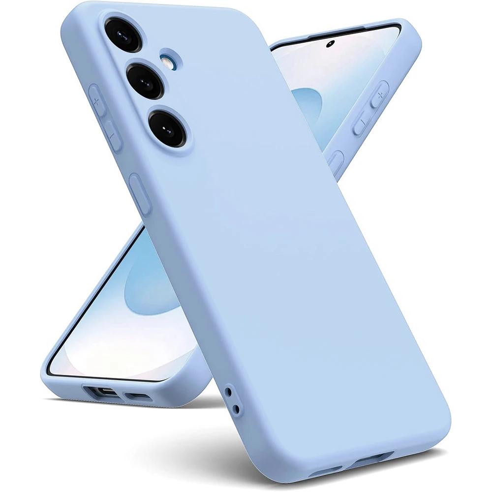 Жидкий силиконовый чехол для SM Galaxy S25 S24 S21 FE S23 S22 Ultra Plus Противоударный Матовый Конфетного цвета Мягкий Чехол-накладка