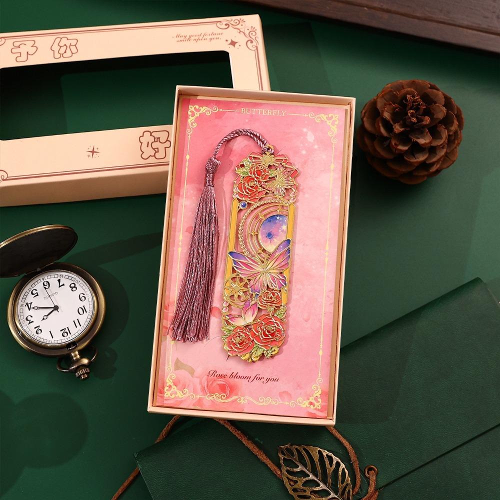Hollow Out Design Hollow Out Metal Bookmark Butterfly Pattern Decorative Bookmark Reading Gift