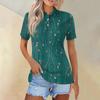 Женская модная повседневная рубашка с короткими рукавами и принтом с лацканами, женские топы на пуговицах
