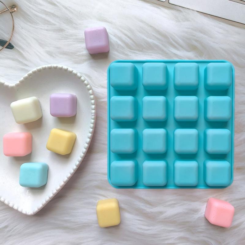 Силиконовая форма для выпечки торта в виде квадратной решетки для льда на 16 ячеек, сделай сам, для шоколадного торта, печенья, конфет, пудинга, трюфелей, брауни