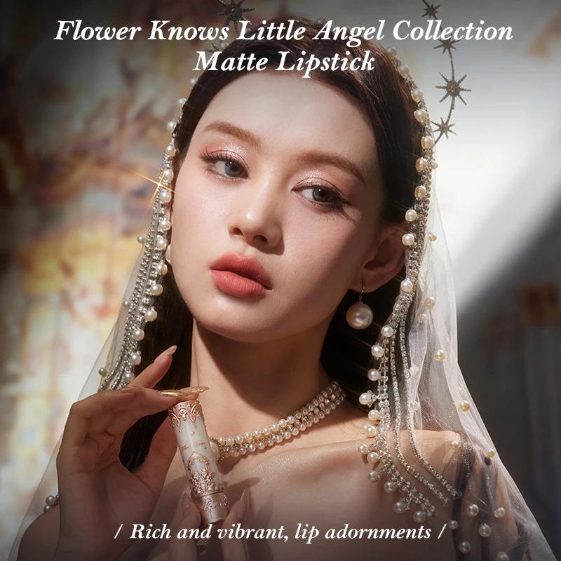 Flower Knows Коллекция Маленький Ангел Помада Вельветовая Матовая Водонепроницаемая Помада для Губ Веганская Стойкий Блеск для Губ Корейский Макияж
